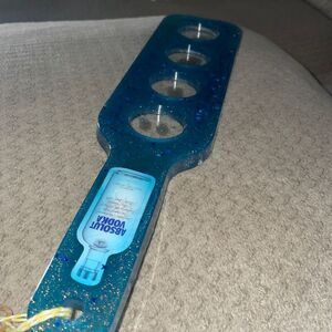 Handmade resin epoxy Absolut vodka shot flight board